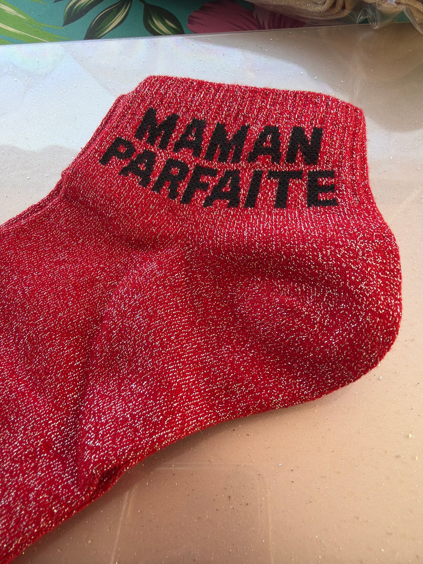 Chaussettes brillantes courtes Maman parfaite