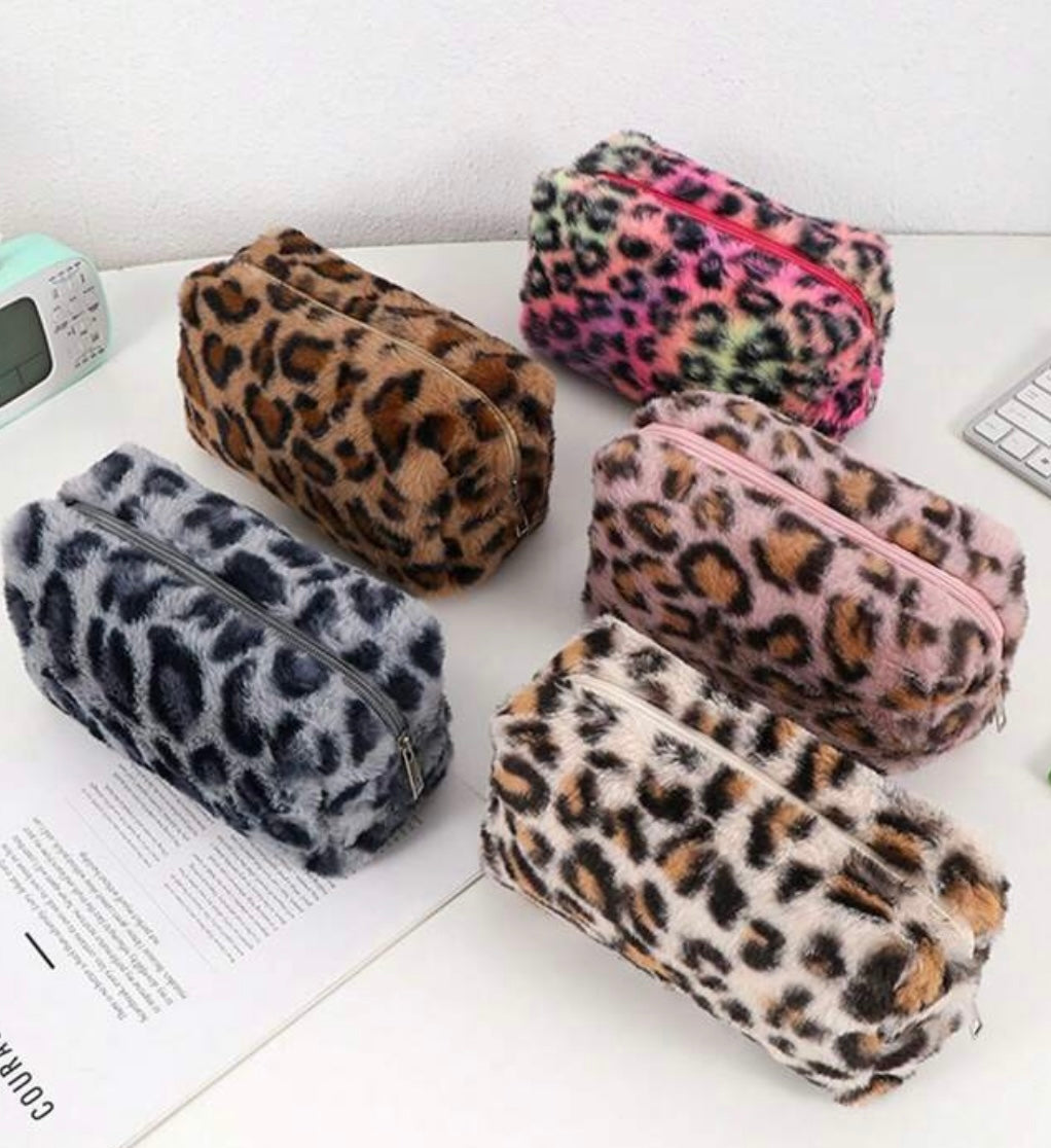 Trousse en peluche Léopard