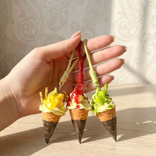 portes clés glaces mignon kawaii dessert sac coloré