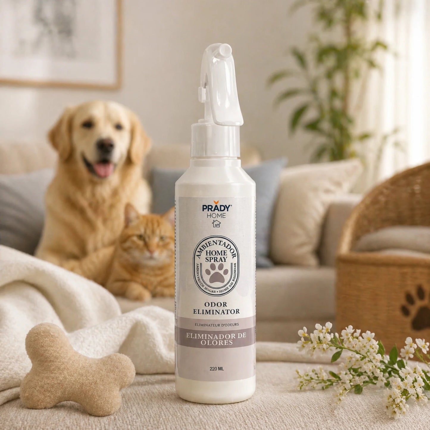 Spray D'Ambiance Maison et Tissu Eliminateur D'odeurs 220ML - prady