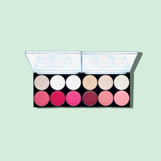 PALETTE TEINT HIGHLIGHT ET BLUSH CREME D'DONNA
