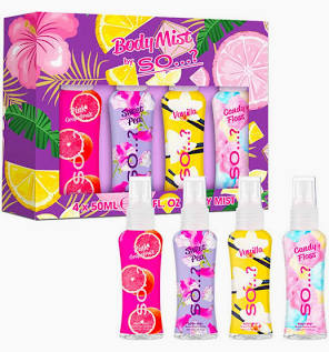 Coffret brume pour le corps By So…? 4 x 50ml Pink Grapefruit,Vanilla,Candy Floss et Sweet Pea