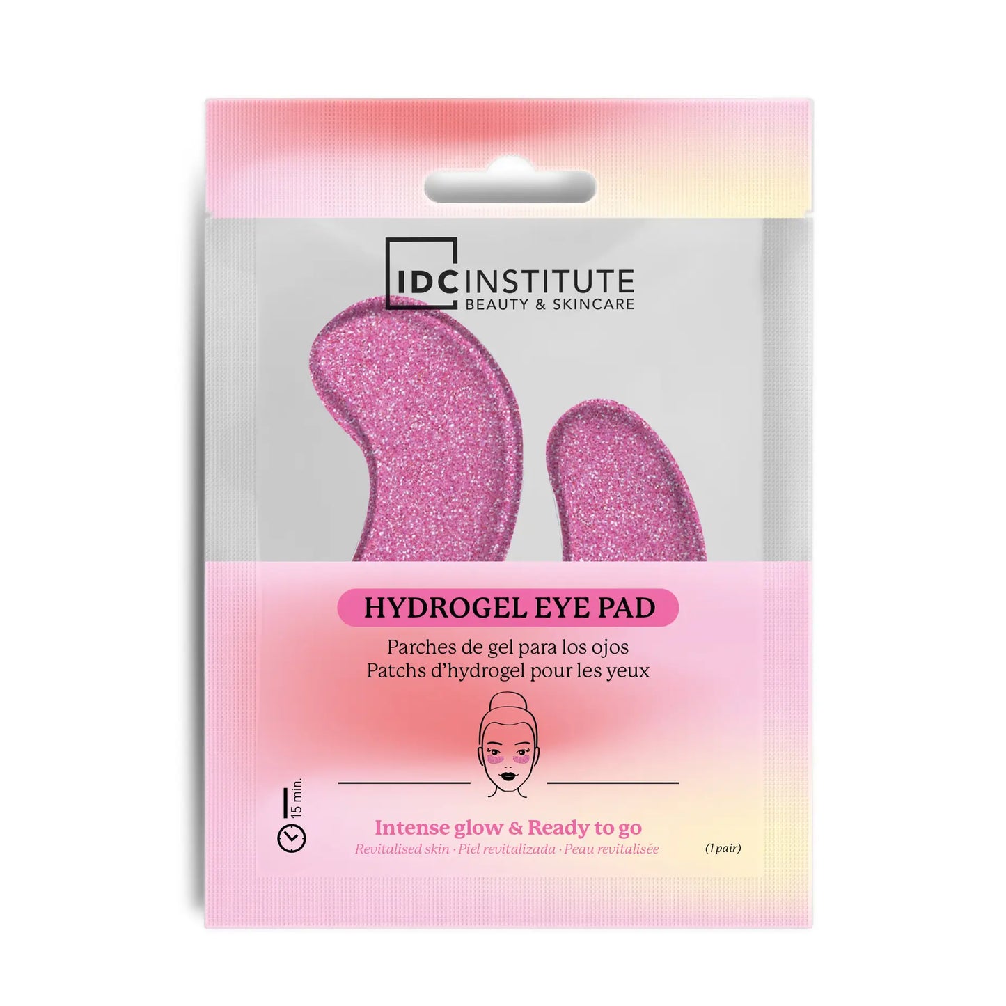 Coussinets hydratants pour les yeux avec paillettes, rose - IDC Institute