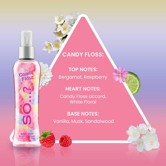brume Body Mist By So…? Candy Floss Brume Parfumée Corps Pour Femme 100ml  dispo le 4 novembre
