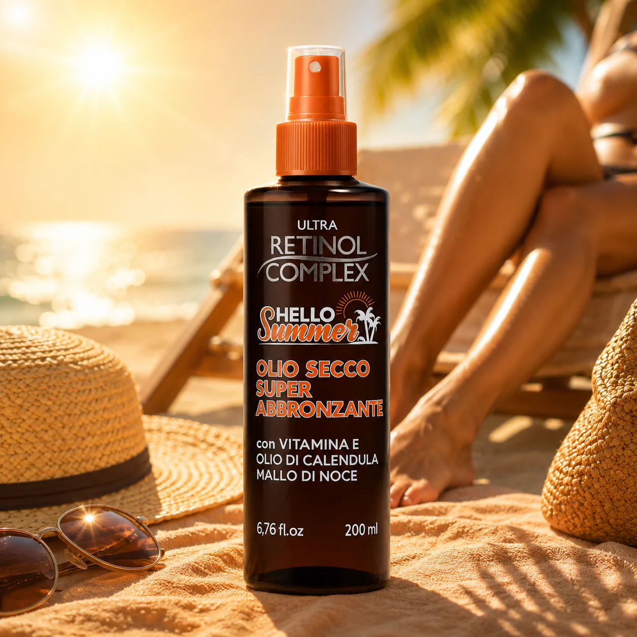 Huile Sèche Ultra Bronzante "Hello Summer" 200ml - Retinol Complex
