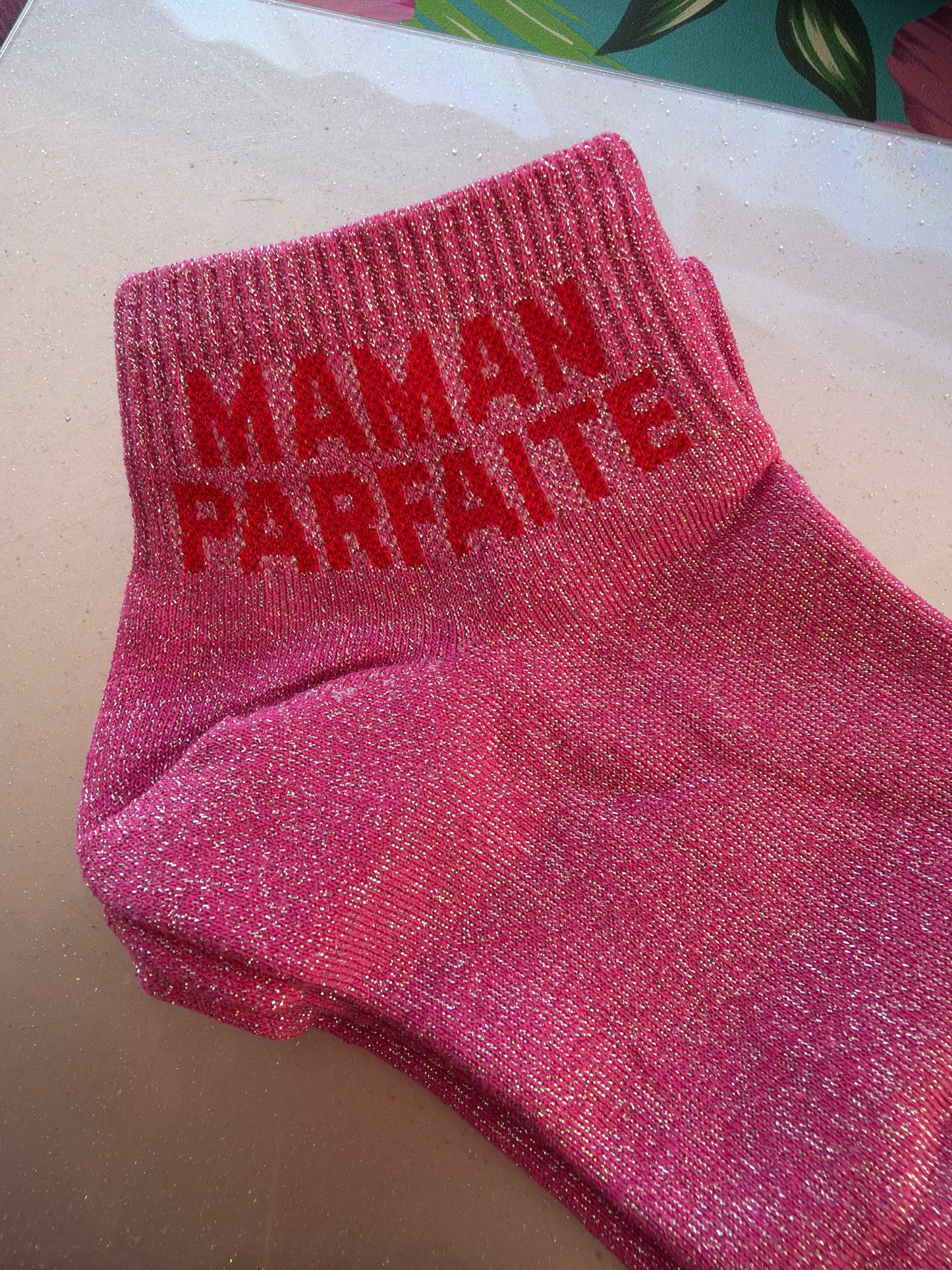 Chaussettes brillantes courtes Maman parfaite