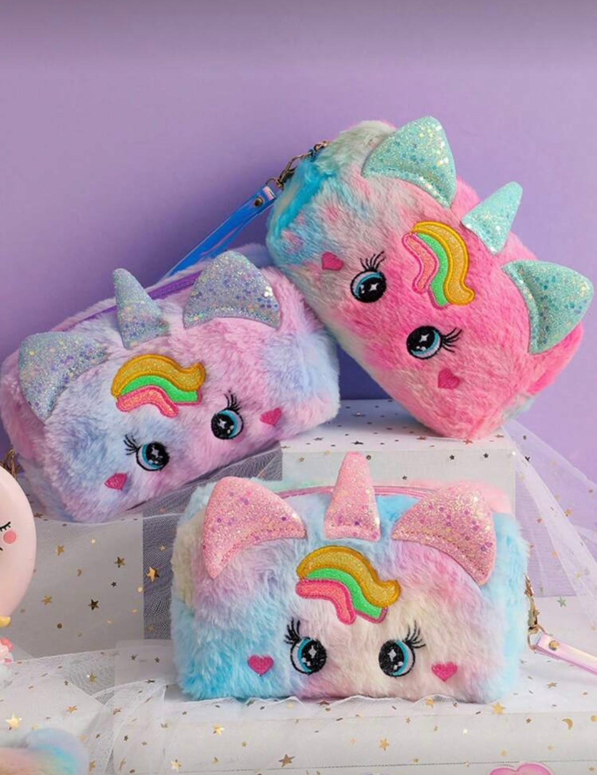 Trousse Licorne en peluche