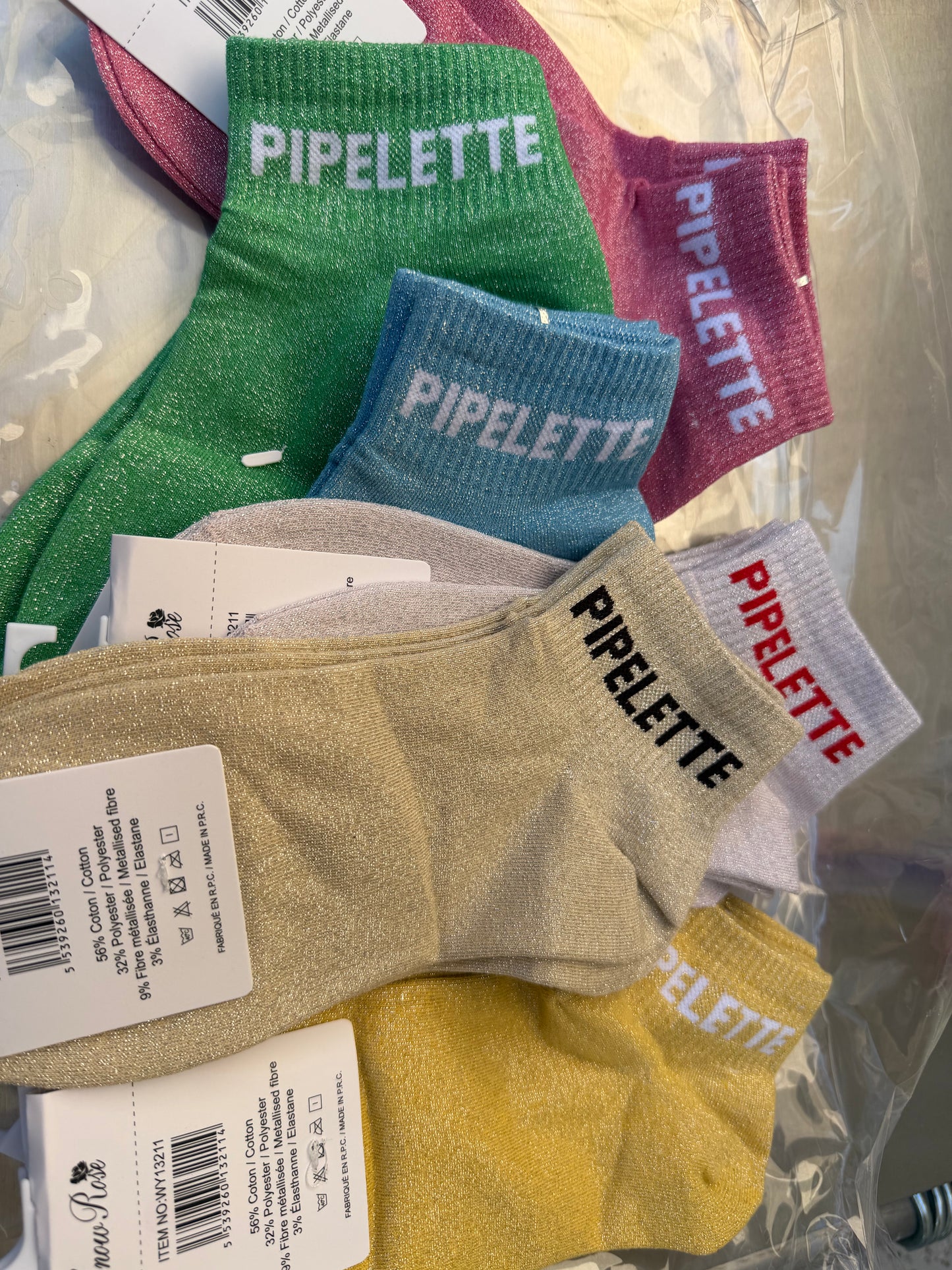 Chaussettes brillantes courtes Pipelette