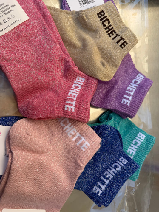 Chaussettes brillantes courtes Bichette