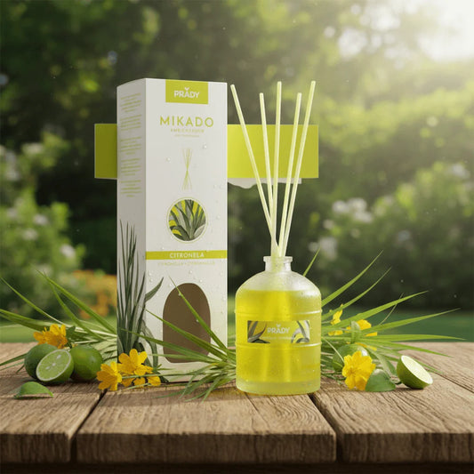 Mikado Diffuseur de Parfum à La Citronelle Anti-Moustique 100ml - Prady