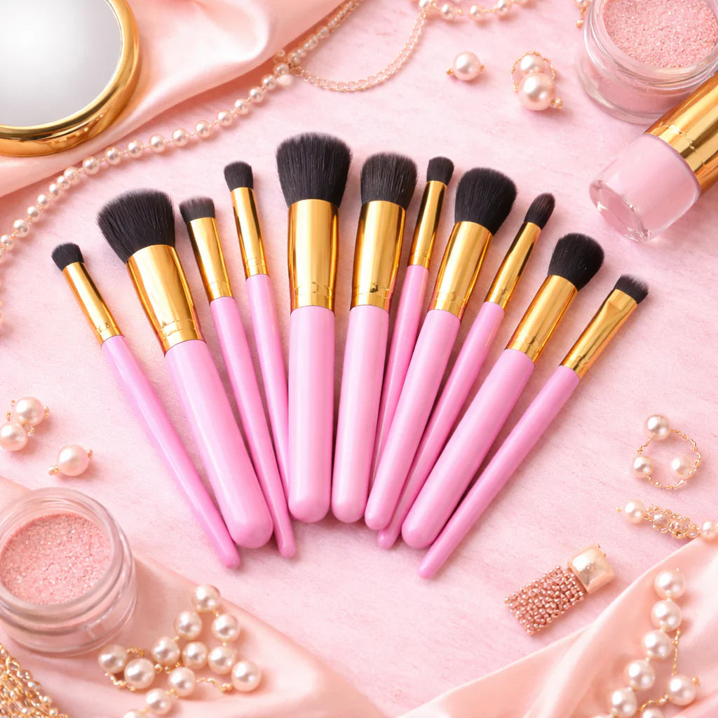 Kit de 10 Pinceaux Complet Teint & Yeux - Kcosmetique