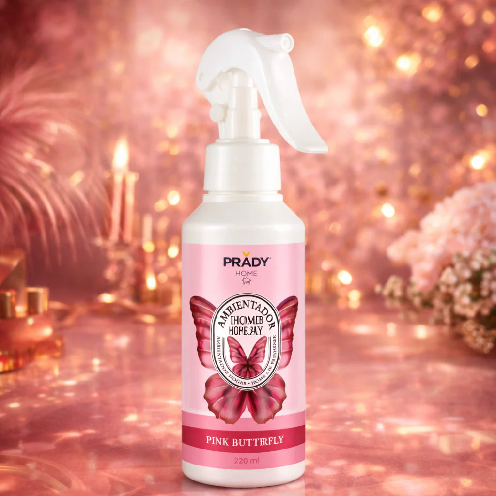 Spray Désodorisant Maison & Tissu Pink Butterfly 220ml - Prady dispo le 9