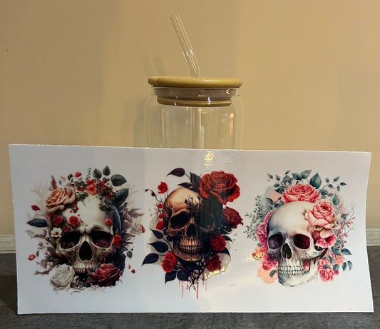 Verre Crâne Floraux