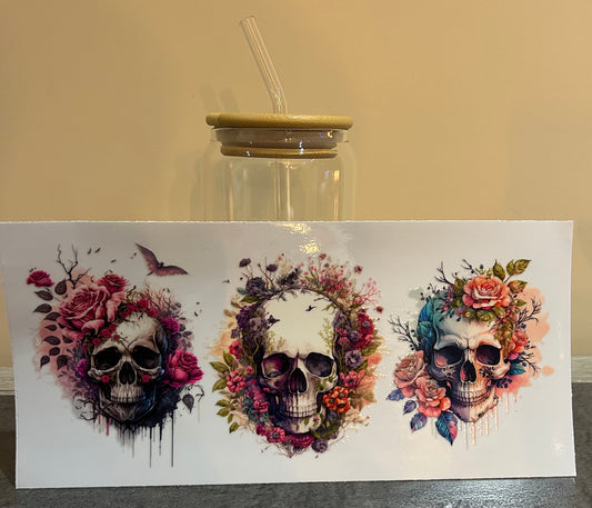 Verre Crâne Floraux
