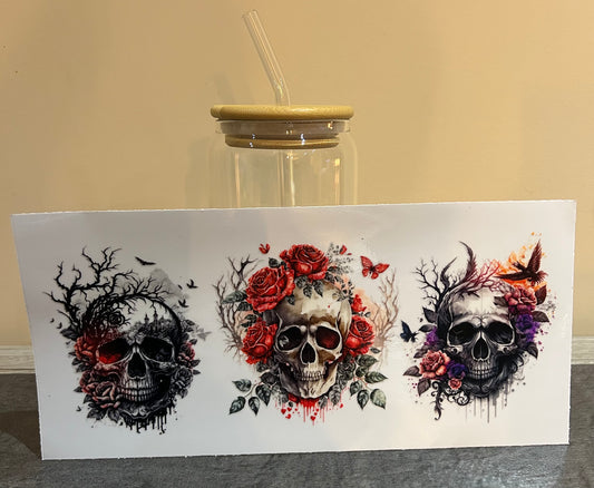 Verre Crâne Floraux