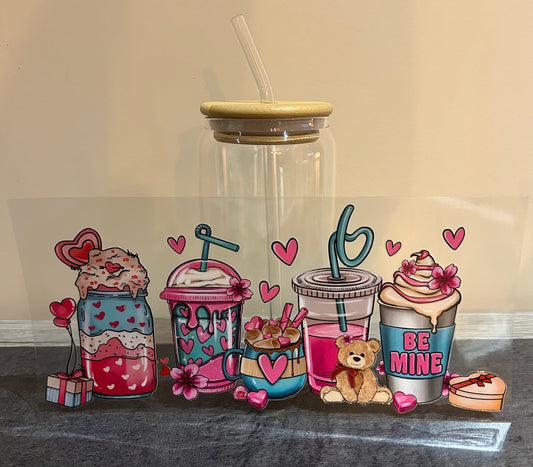 Verre Coeur et amour