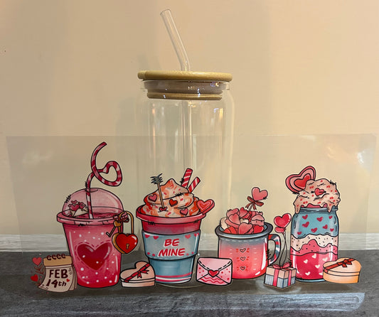 Verre Coeur et amour