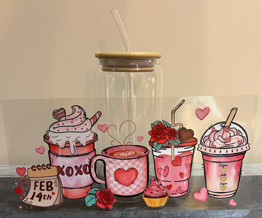 Verre Coeur et amour