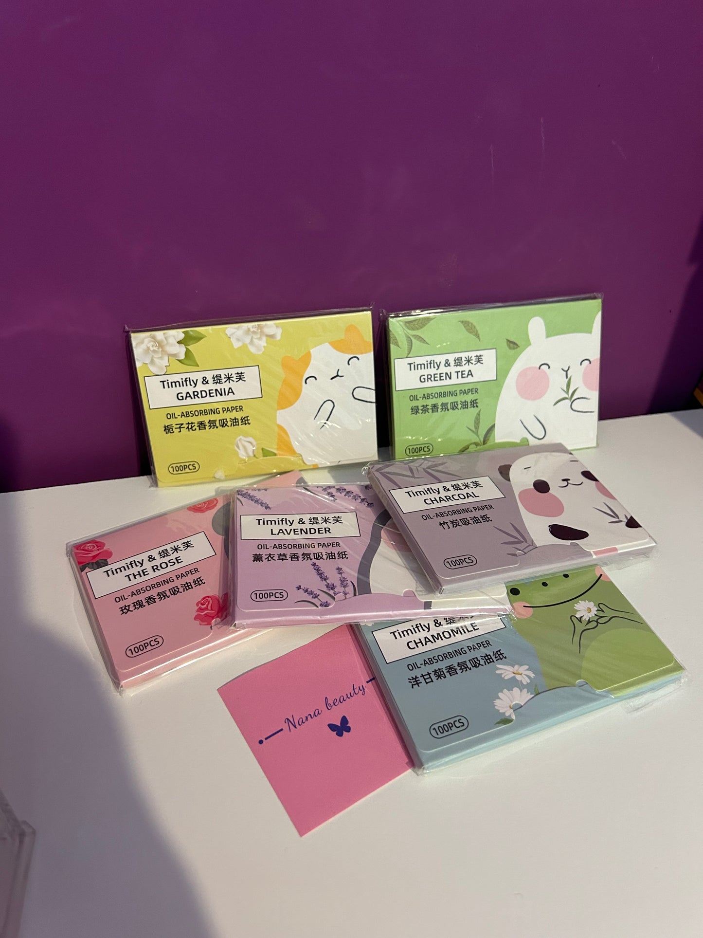 Papier Absorbant pour le visage , Matifiant parfum Charbon de bambou