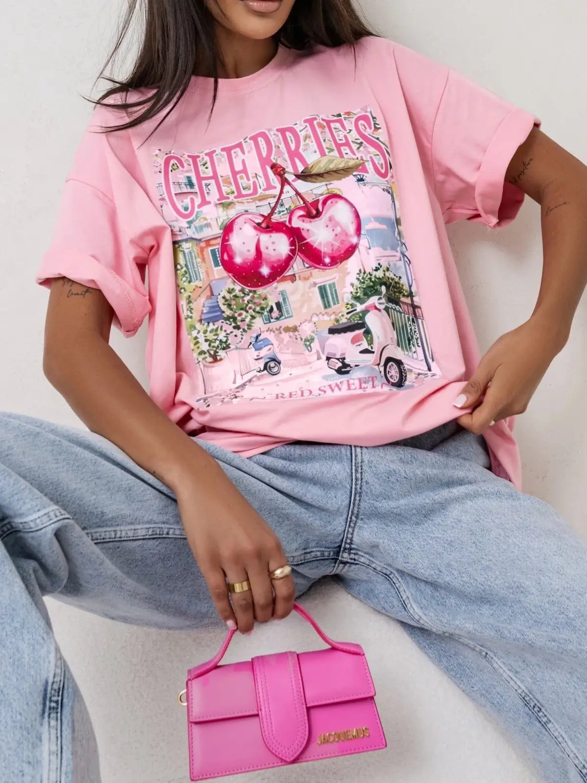 T-shirt large imprimée - 100% Coton taille unique