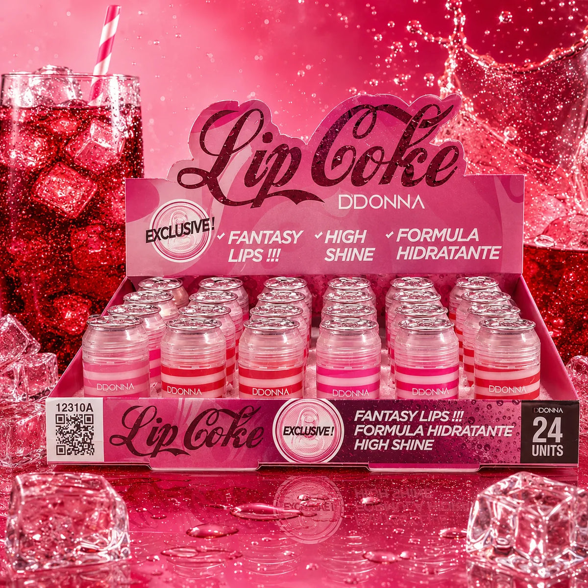 Lip Gloss "Lip Coke" Hydratant - D'donna avec des fines paillettes