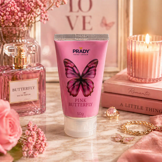 Crème Main Hydratante et Parfumée Pink Butterfly 50G - Prady